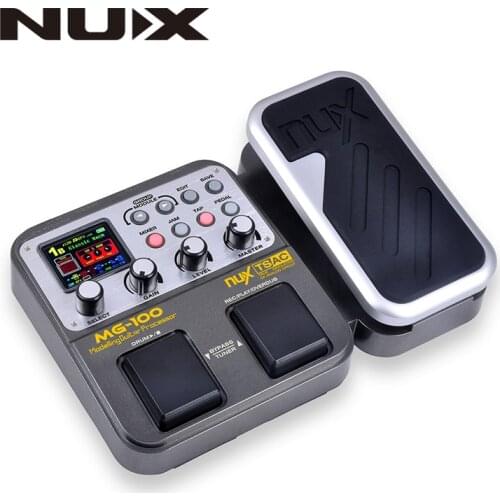 NUX MG-100 MG100 Modeling Guitar Processor Guitar Effect Pedal Drum Tuner Recorder Multi-function With Guitar Modeling Processor