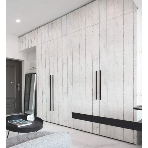 Self-Adhesive Wallpaper Wood Panel Interior Film Decor Wall Covering Vintage Wood Peel and Stick for Home Decoration