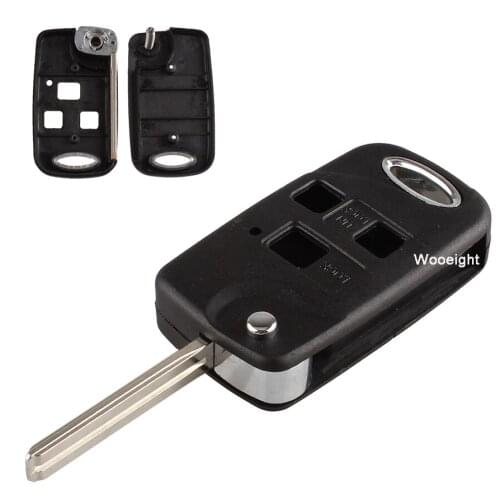Wooeight 3 Buttons Flip Folding Remote Key Shell Case Fit for Lexus ES300 RX330 GS300 GS400 SC300 SC400 GS430 GX470 IS250 LX470