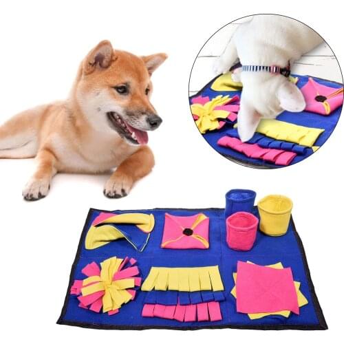 Dog Puzzle Toy Pet Snuffle Mat Dog Feeding Mat Smell Training Mat Fleece Pads Dog Mat Relieve Stress Nosework Puzzle Toy