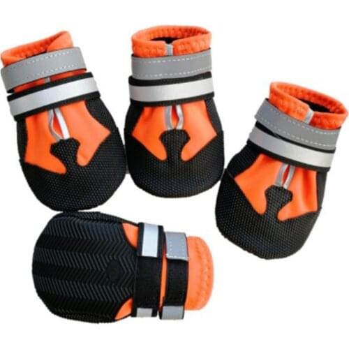 T21D Reliable Dog Paw Protectors with Reflective Straps Waterproof Dog Boots Pet Shoes for All Seasons Breathable Durable
