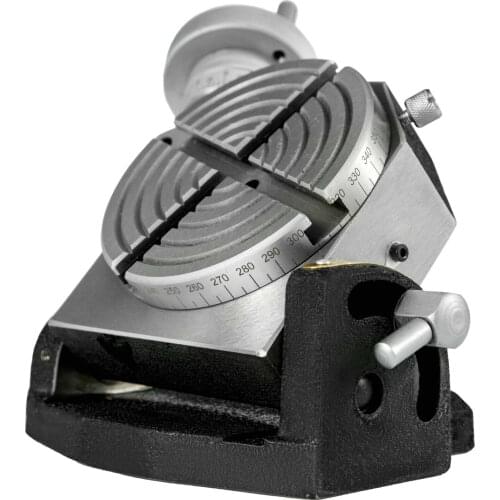 Rotary Table Tilting 4" 4-Slot 100mm Horizontal Vertical for Milling Machine MT-2 Rotary Table for Milling