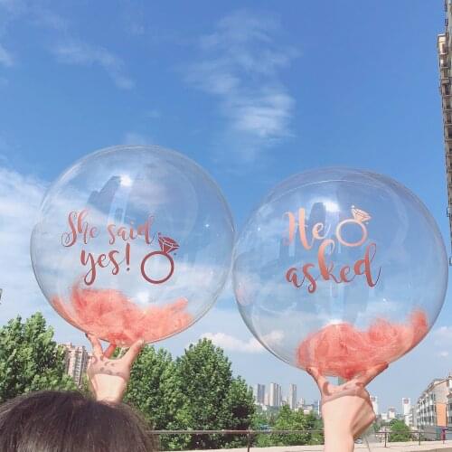18inch Matt Rose Gold Custom Mr. Mrs. Sticker With Air Helium Bubble Balloon For Wedding Decorations Engagement Supplies
