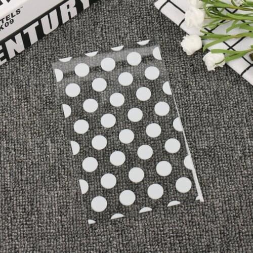 50pcs Polka Dots Cookie Package Gold White Transparent Cellophane bags Biscuit Baking Pack Gift Wedding Birthday Party Supplies