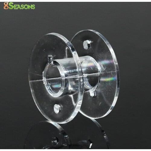 8SEASONS 50 Clear Plastic Spools for Thread String / Sewing Machine Bobbin Case 20x11mm (B14068)