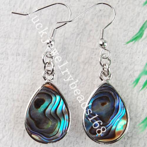 Free Shipping Fashion Jewelry Beautiful New Zealand Ablone Shell Drop Dangle Earrings 1pair C1689