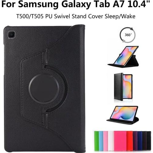 Tablet Case For Samsung Galaxy Tab A7 2020 T500 60 Degree Rotating Stand Sleep/Wake for Galaxy Tab A7 10.4 2020 T500/T505 P-U