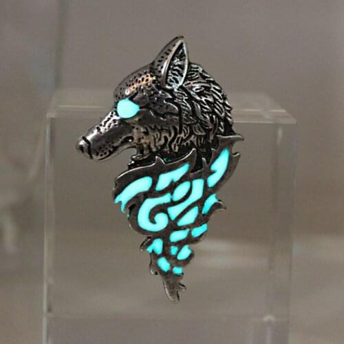Giant Wolf Brooches Nordic style GLOW in the DARK Wolf Brooches FOR BOYS gifts