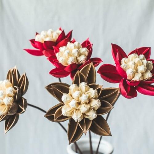 1 pcs creative big lotus floral handmade decorative artificial flowers butterfly lotus party new year home decoration dia 11 cm