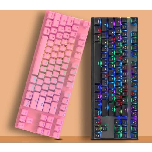 Motospeed Gaming Mechanical Keyboard Wired USB 87 Key Keyboards Red Switch Backlight Gamer For Computer PC Russian Spanish