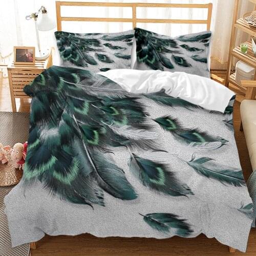 Colourful Feather Luxury Beddingsets Three-Piece Set Bohemian Multiple Sizes Without Bedding Sheet