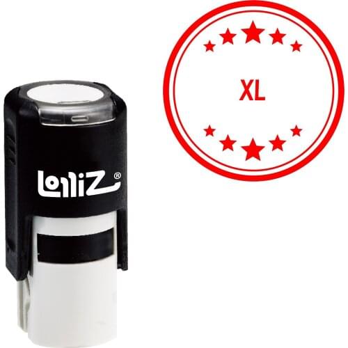 LolliZ XL Round Office Stars One Line Self-Inking Stamp