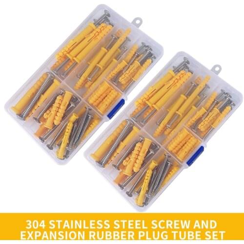 Luchang Plastic Expansion Tube Pipe Self Tapping Wall Anchors Drilling Woodworking Plugs Plastic Expansion With Metal Screw kit