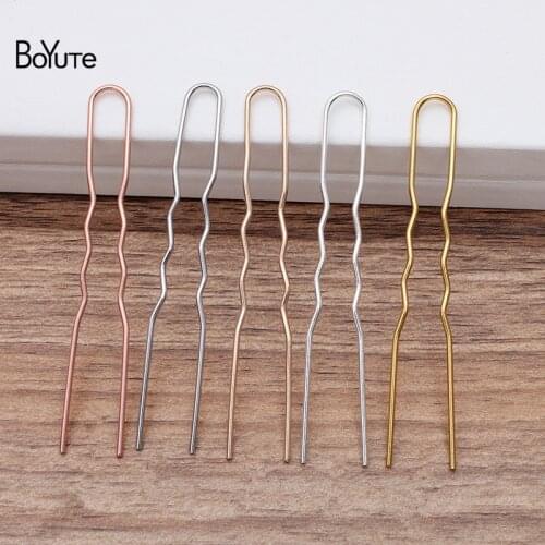 BoYuTe (100 Pieces/Lot) 70*12*1.2MM Metal Iron Hairpin Hair Fork Accessories Diy Handmade Jewelry Materials