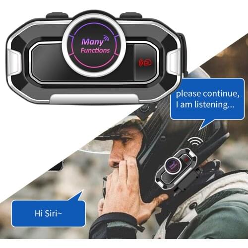 Motorcycle Helmet Headset Bluetooth Intercom with FM Radio Hands Free High Sound Quality for Motorbike Dirt Bike Off Road