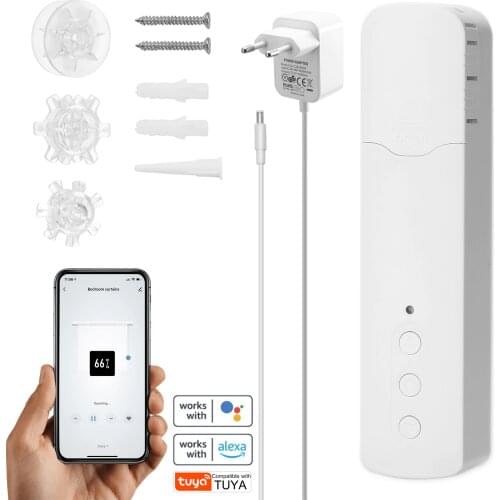 Tuya WiFi TM616EGWT Intelligent Pull Bead Curtain Motor Intelligent Electric Curtain Motors Compatible with Alexa Google Home