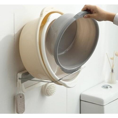 Wall-mounted Washbasin Storage Shelf Creative Folding Rack Towel Stand Punch-free Washbasin Shelf For Bathroom Storage Shelves