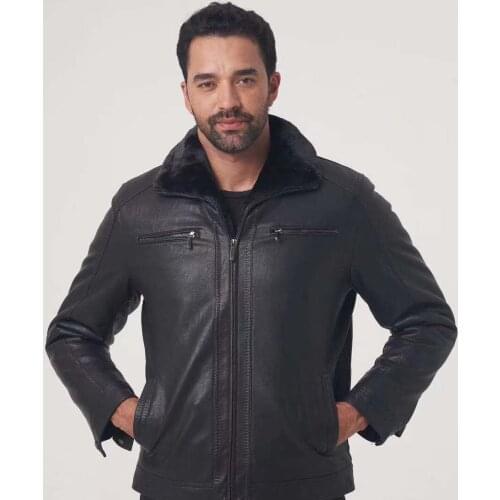 2021 New Man Fashion Casual Male PU Leather Jacket Man Apparel High Quality Mens Winter Coat OGMANDO938