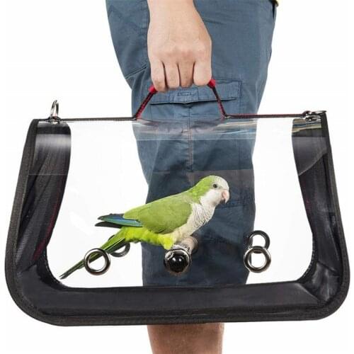 Outdoor Travel Transport Parrot Cage Bird Carriers Accessories PVC Transparent Breathable Parrot Handbag