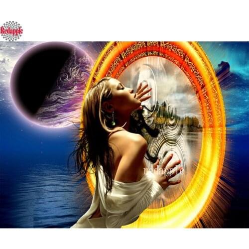 Full Square Diamond Painting Cross Stitch"fantasy woman"Wall Art Decor DIY 5D Diamond Mosaic moon patterns beads embroidery new