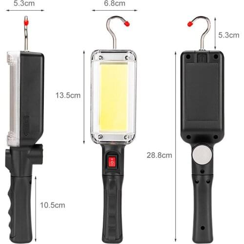 Portable Lantern Flashlight Power LED COB Magnetic Work Lighting Linternas For Camping Night Fishing Lamp Car Repair