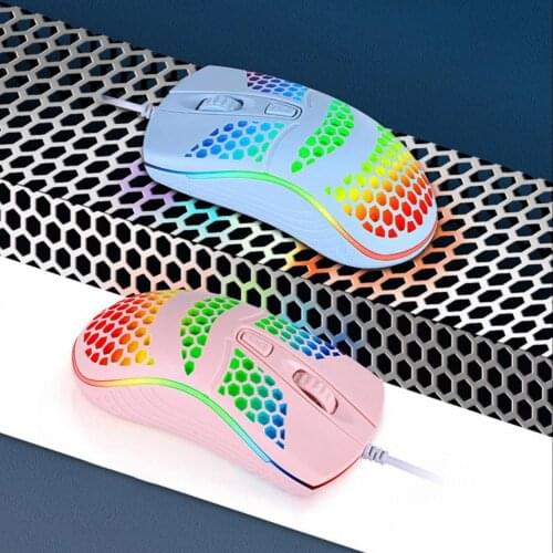 USB Wired Gaming Mouse RGB Gamer Mouses DPI Honeycomb Hollow Ergonomic Design for Desktop Laptop，Game player