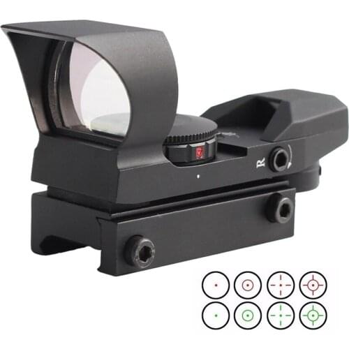 Tactical Optics 4 Multi Reticle Sight 1X22X33 Red Green Dot 20mm Rail Mount Black Parallax Scope for Hunting Riflescope