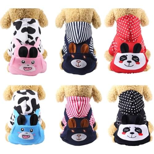 OIMG Cartoon Panda Dog Hoodies Warm Pet Dog Jumpsuits Clothing For Small Dogs Pajamas Dogs Coat Jacket Chihuahua Yorkshire