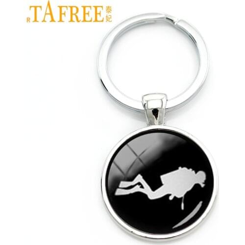 TAFREE Vintage scuba diver key chain Sharks Scuba Divers keychain frogman diving swimming sea jewelry aquanaut sports gift KC511