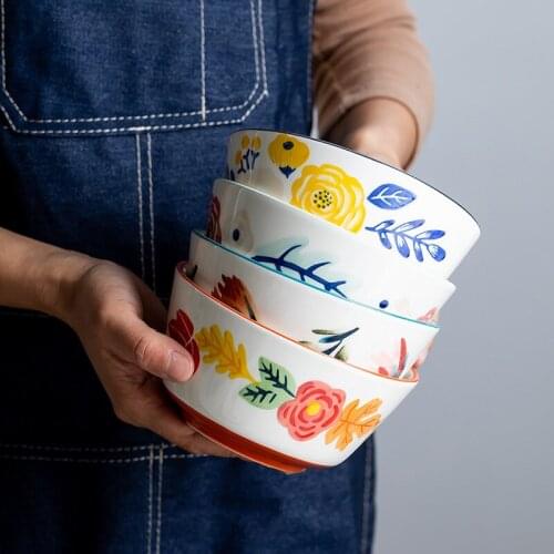 Japanese eating Bowl Ceramic tableware Bowl Dish Set household large single soup bowl noodle bowl salad rice bowl