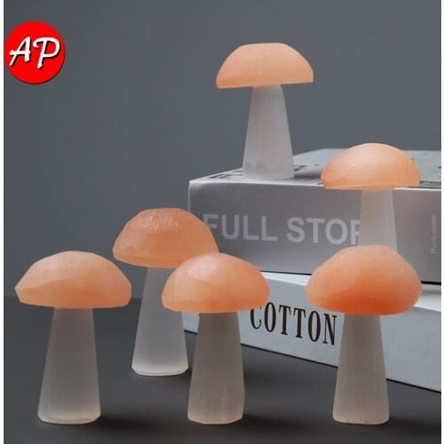 1PC Natural Gypsum Sculpture Selenite Quartz Mushroom Crystal Crafts Reiki Toys Gift Home Ornaments