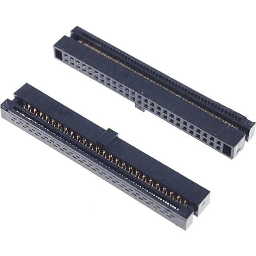 10 Pcs 0.050" 1.27mm 50 Pin dual Row IDC Connector 2x25 P 50 position Rectangular Female Socket Receptacle Ribbon Cable