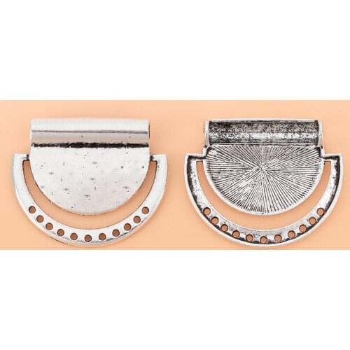 10pcs/Lot Silver Color Large Hammered Tribal Ethnic Semi Circular Connectors Pendants for Necklace Jewelry Accessories