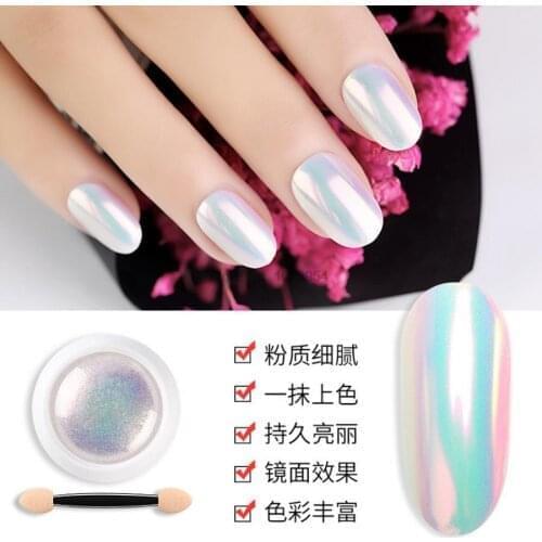 100pcs Neon Shell Powder For Nail Art Decoration Glitter Nail-Dust Pearlescent Pigment Various Effect with Different Base