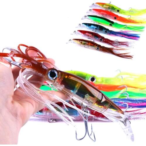 14cm 40g Winter Fishing Lure Fish Hard Bait Squid High Carbon Steel Hook Octopus Crankbaits fishing Artificial Bait accessories