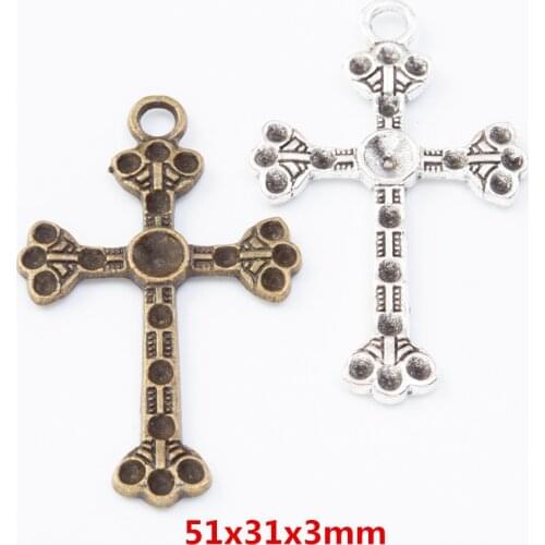 15 pieces of retro metal zinc alloy cross pendant for DIY handmade jewelry necklace making 7731