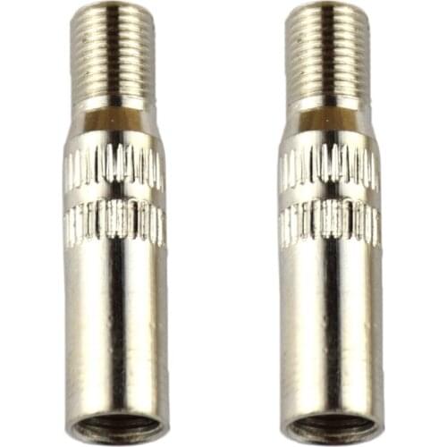 2X Car Motorbike Truck Bus Tyre Wheel Valve Extensions Extender Cap Stem Silver Valve Caps 39mm Adaptor Brass Universal