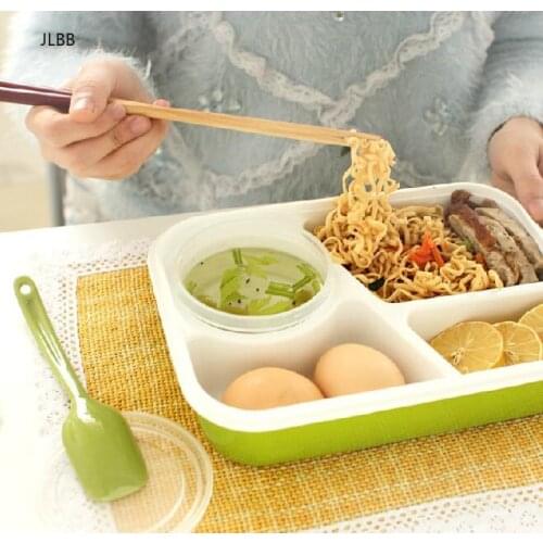 4 Cells Healthy Plastic Lunch Box Food Container 1000ml Multifunction Adults Lady Kid Lunchbox Microwaveable Bento Box