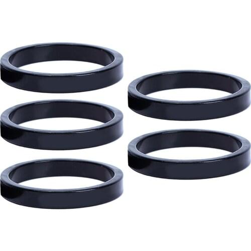 5Pcs Aluminium Alloy Front Fork Handle Vertical Trimming Washer Bike Headset Spacer Black (2MM)