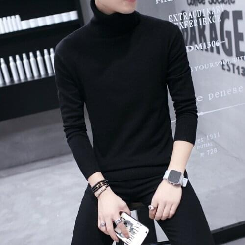 MRMT 2021 Brand Autumn and Winter New Mens Pullover Sweaters for Male High-collar Casual Solid-colored Wool Base Sweater
