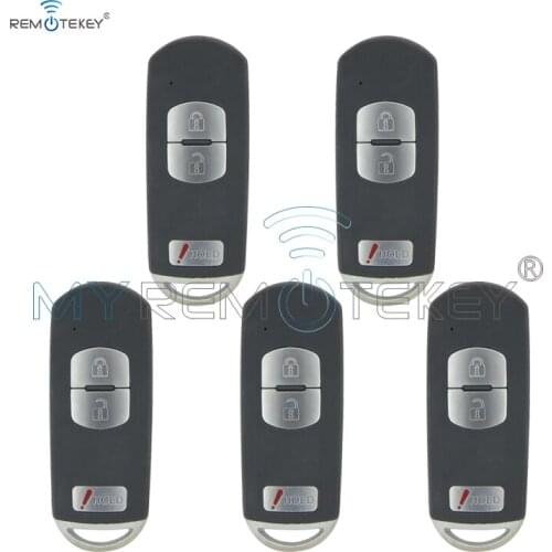 5pcs New style smart key case car key cover 3 button WAZSKE13D01 for 2013 2014 Mazda 3 CX5 remtekey