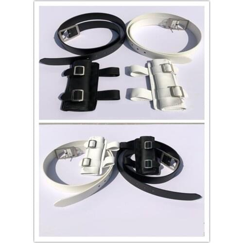 Demon Slayer Kimetsu no Yaiba Belt with Sword Cover Kamado Tanjirou Cosplay Accessory White Black Leather Waistband Knife Pouch