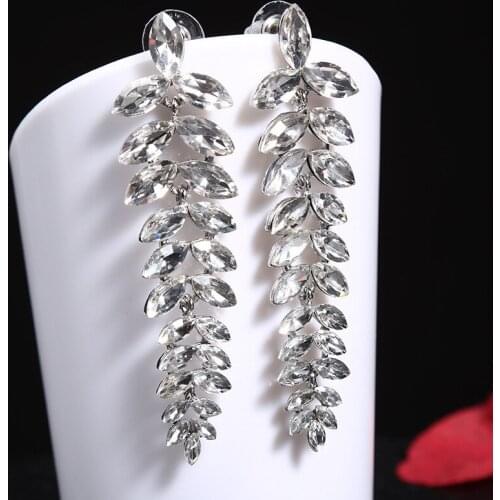 EYER Crystal Zircons Multi Color Tassel Statement Cubic Zirconia Long Dangling Earrings Fashion Bridal Wedding Party Jewelry