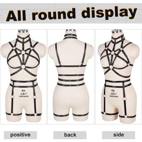 Erotic Lingerie Exotic Accessories Harness Bra Sexy Costume Womens Clothing Full Body Bondage Adjust Waist Suspender Belt
