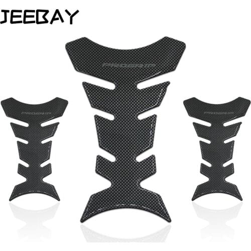 JEEBAY 1PCS motorcycle accessories motorcycle sticker Decals 3D Carbon Fiber Protector Tank Moto tank pad