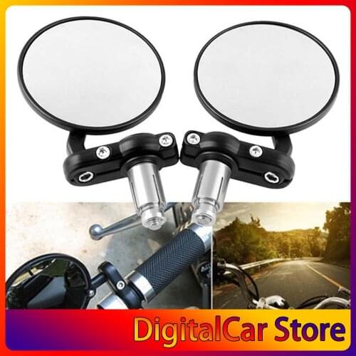 Mb-Mr010-Bk Round Motorcycle Mirror Motorbike Handlebar End Rearview Moto Hand Bar Universal Handle Bar Side Mirror