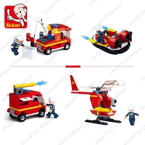 Minifigure Happy sLuban Fire Alarm Series Fire Fighting Hero Childrens Puzzle Assembled Building Block Toys Gifts FOR Children