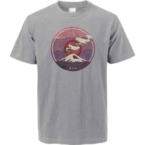 Mount Fuji Print Mens T Shirt 2019 New Arrival Summer Short Sleeve Tee Harajuku Vintage Cotton Fashion Tops Tees Men Streetwear