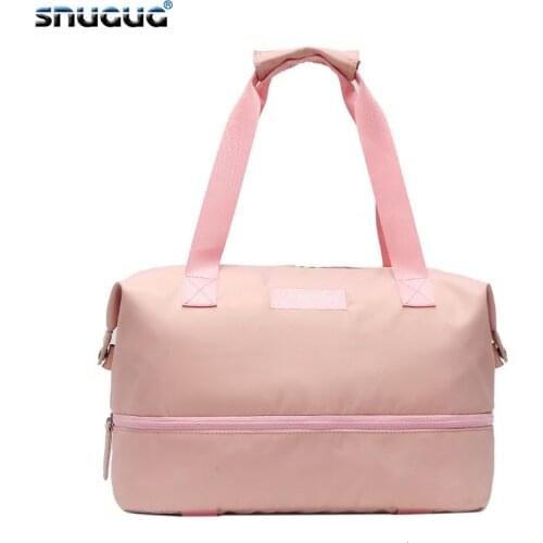 Nylon Luggage Bag With Shoes Pocket Traveling Sac De Sport Glossy Gym Bag Dry Wet Travel Fitness Bag For Men Tas Handbags Women