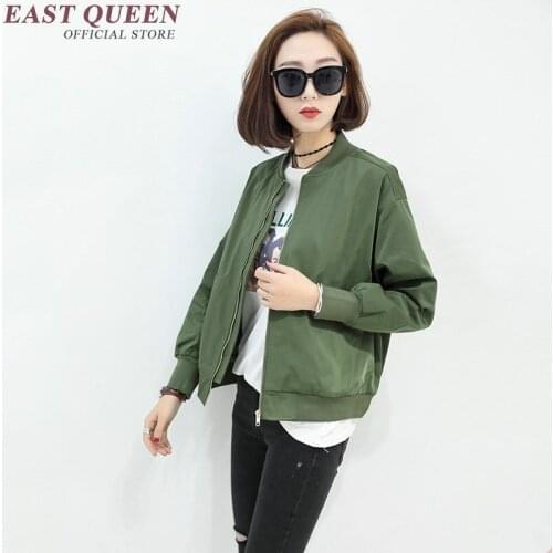 New Autumn jacket bomber army green jacket women 2018 long sleeve bomber jacket for women casual female streetwear NN0699 HQ